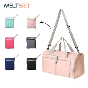 

Foldable Large Capacity Women Travel Bag Folding Luggage Duffel Bag With Shoes Pouch For Trip Suit Storage Yoga Fitness HandBags
