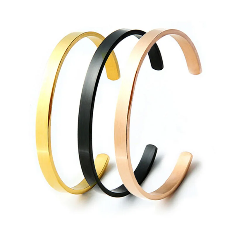 Open Bangle High Qualtiy Bracelets Stainless Steel Titanium Men Opening Bracelet Jewelry Gift For The Lover