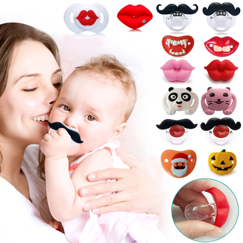 

Food Grade Silicone Funny Baby Pacifiers Nipple Teethers Toddler Pacifier Orthodontic Soothers Teat Baby Pacifier Gift 54/colors