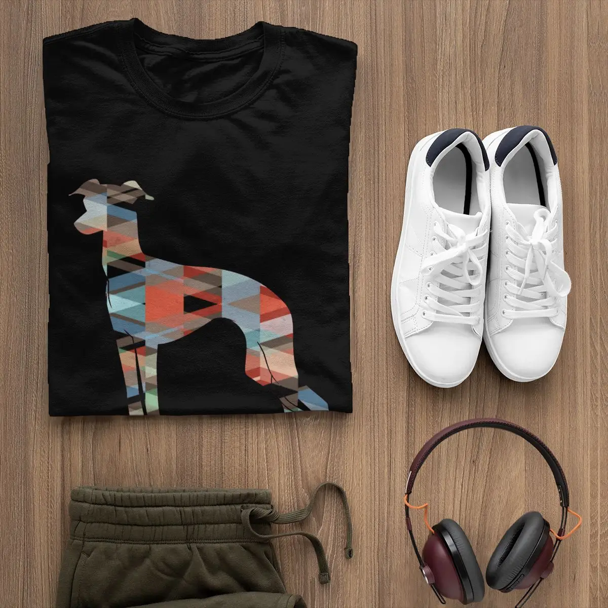 Italian Greyhound T Shirt Geo Pattern Silhouette T-Shirt Awesome 100 Percent Cotton Tee Shirt Man 4xl Tshirt