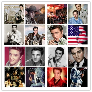 

Diamond Painting Embroidery Mosaic Full Round Drill Elvis Presley 5D DIY Embroidery Picture Of Rhinestone Wall Decor Gift