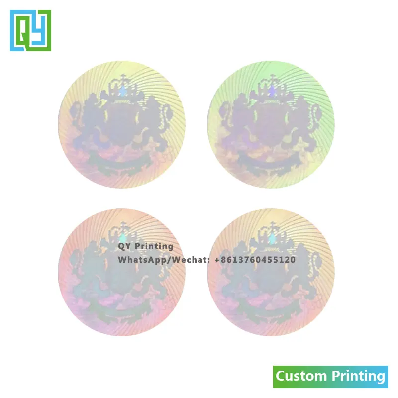 10000pcs 20x20mm Free Shipping Custom 3D Hologram Transparent Foil 3D Laserable Stickers Gold Hologram QR Code Brand Labels