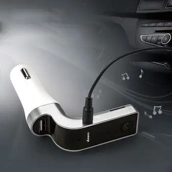 

Car FM Bluetooth Transmitter Wireless G7 AUX with USB Port Support WMA U Disk TF