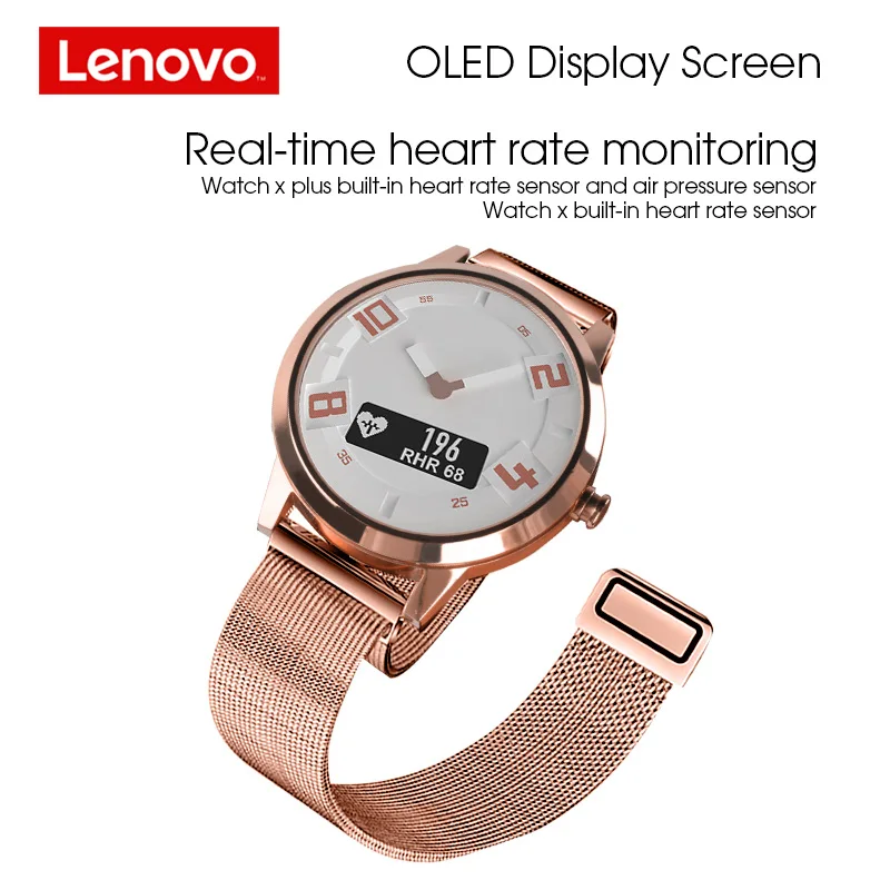Смарт часы Lenovo с пульсометром Bluetooth 5 0 OLED сапфировое зеркало спортивные