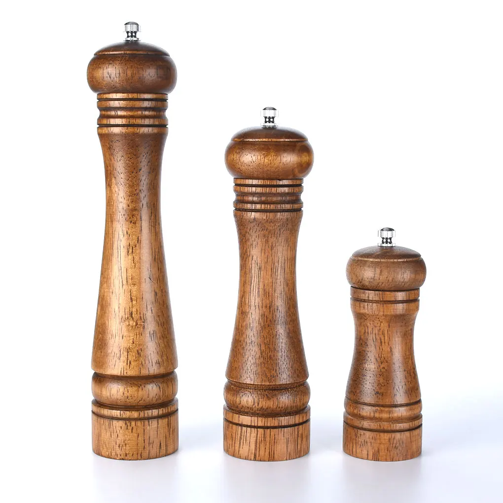 Rubberwood ручная мельница для соли перца шлифовальный инструмент кухни ресторана