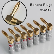 

8/20PCS Nakamichi 4mm Banana Plug Connector Red&Black Gold Plated Musical Speaker Banana Connector For HiFi