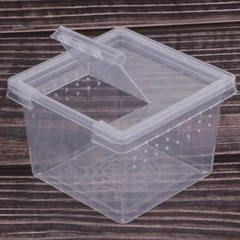 

10pcs Terrarium for reptiles Transparent Plastic Box Insect Reptile Transport Breeding Live Food Feeding Box