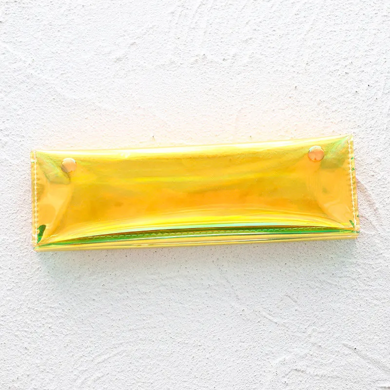 yellow Kawaii, лазерная сумка для карандашей, чехол для хранения, школьные канцелярские принадлежности, офисные школьные принадлежности, Estuche Escolar EB029 - Цвет: yellow