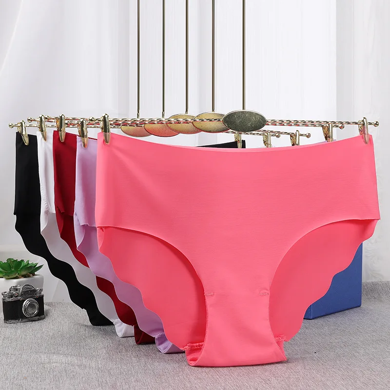 

Sexy Panties Women Silk Slip Sport Briefs Underwear Seamless Mid Rise Comfort Underpants Lady Lingerie Soft Panty 3pcs