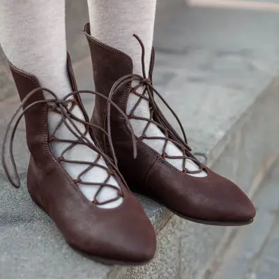 Обувь для костюмированной вечеринки в стиле средневекового викинга Тюдора; обувь для фестиваля; обувь в стиле ларпа; обувь для костюмированной вечеринки в стиле ренессанса; обувь для женщин