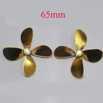 

RC Boat Four-blade Brass Propeller Diameter 65mm Simulation Paddle Aperture M4 Positive/Reverse Miniature Props for DIY Model