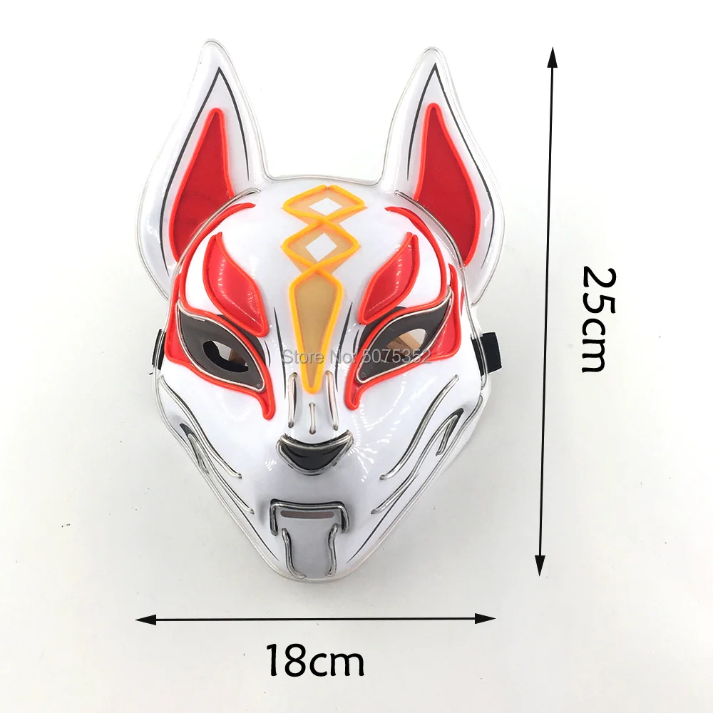 Women's Costumes Anime Expro Decor Japanese Fox Mask Neon Led Light Cosplay Mask Halloween Party Rave Led Mask Dance DJ Payday Costume Props wonder woman costume