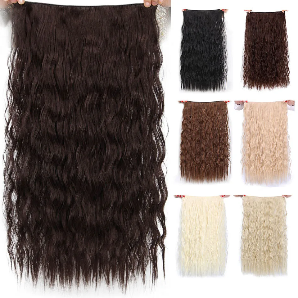 AISI BEAUTY Long Clips in Hair Extension Synthetic Natural Hair Water Wave Blonde Black Brown Red 22 6 AISI BEAUTY Long Clips in Hair Extension Synthetic Natural Hair Water Wave Blonde Black Brown Red 22 6