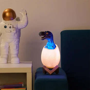 

3D Print Touch Sensor LED Night Light 16 Colors Dinosaur Egg Bedside Lamp Remote Control 4 Modes Toy Rechargeable Table Lamp