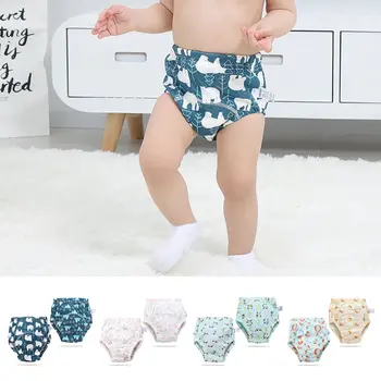 

Cotton Washable Baby 6-Layer Gauze Diaper Pants 360 Surround Dressed No Leakage Multifunctional Layer Design Absorbs 2 Pcs