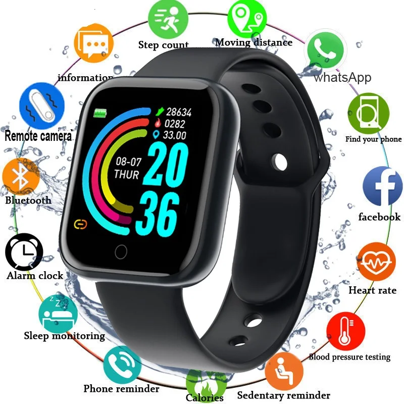 

Y68 Smart Watch Men Women Sport Smartwatch Heart Rate Monitor Blood Pressure Tracker Fitness Woman Smartwatches 2020 PK D13 D18