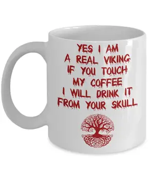 

Yes I am A Real Viking, You're Awesome Unique Ceramic Who Love Tea Mugs & Coffee Cups,Coffee Mug 11oZ