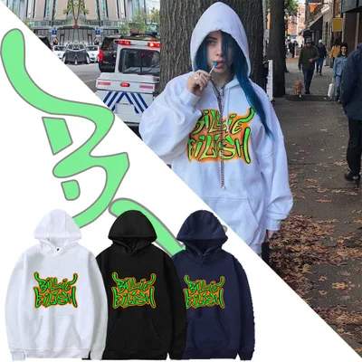 

Autumn 2019 Billie Eilish hoodie Print Hooded Women Men sweatshirt Clothes Harajuku Casual Hot Sale Hoodies Kpop sweatshirts