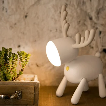 

USB Rechargeable Table Reading Lamp Gift Elk Silicone LED Light Gift