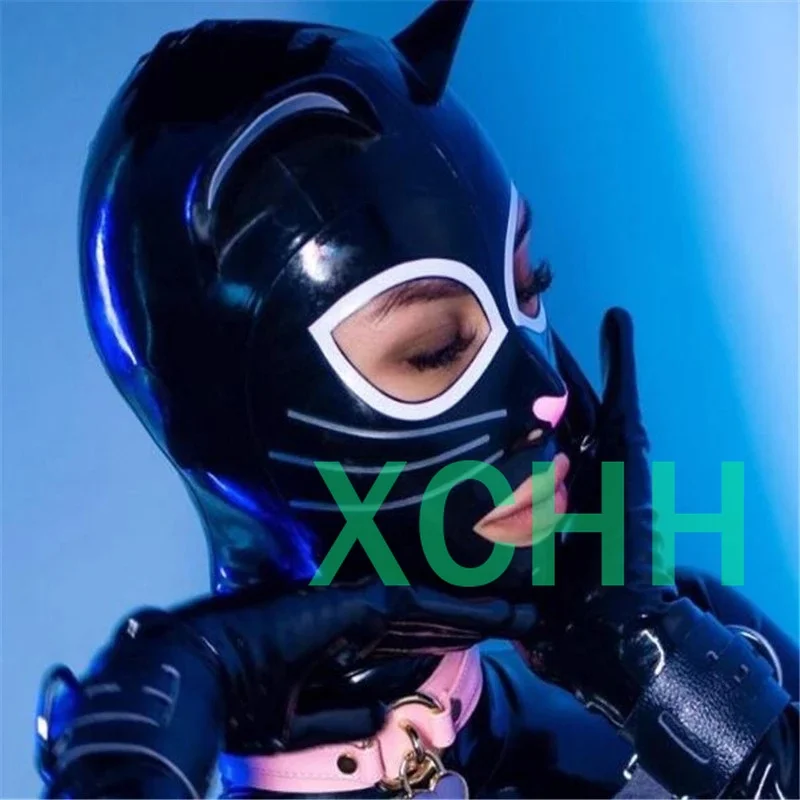 

Маска для лица женская, латексная, для костюм фетиш