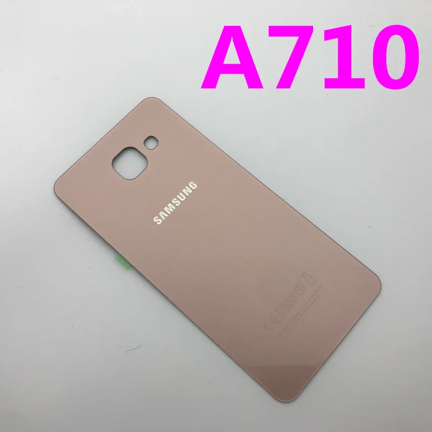 Задняя панель батареи Стекло задняя дверь Крышка для samsung Galaxy A3 A310 A310F A5 A510 A510F A7 A710 A710F() предварительно клейкие наклейки - Цвет: A710  pink