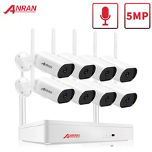 ANRAN 5MP Kit de Cámara de Vigilancia Inalámbrica NVR Kit 1920P Wifi Audio Sistema de Cámara de CCTV al aire libre