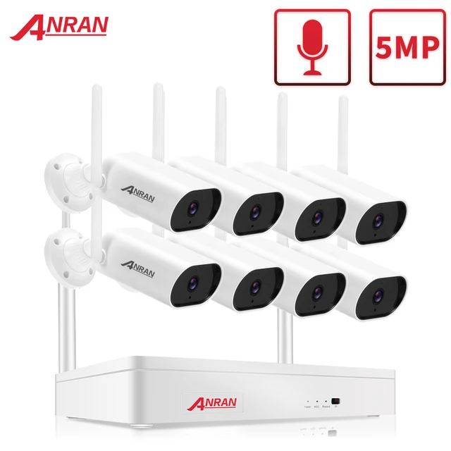 Anrun 5MP الأمن طقم كاميرا مراقبة لاسلكية طقم NVR 1920P واي فاي الصوت نظام كاميرا CCTV في الهواء الطلق كاميرا لا سلكية النظام|Surveillnce System|  