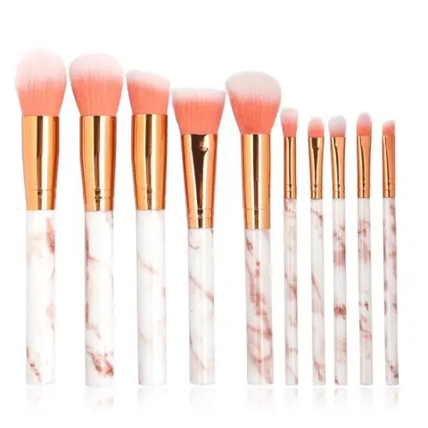 10 pcs/Set Marbling Makeup Brush Eye Shadow Women Makeup Brush Foundation Brush Contouring Brush Makeup Tools Sets TSLM1