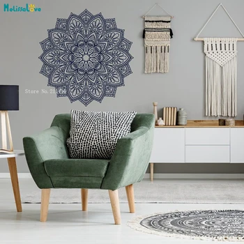 

Fine Artwork Complicated Mandala Flower New Vinyl Wall Sticker Decals Office Decor For Studio Self-adhesive Murals YT3958