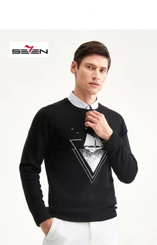 

Seven7 Men's sweaters, autumn and winter, young people, thin round-collar knitted men's undershirts.117Y70230