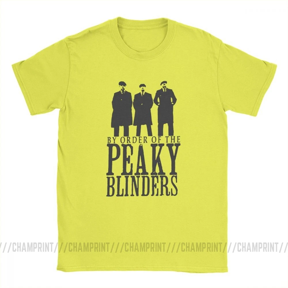 Peaky Blinders, Мужская футболка, Arthur Thomas, TOMMEE, Shelby, летние топы, короткий рукав, Повседневная футболка с круглым вырезом, хлопок, футболки размера плюс - Цвет: Цвет: желтый