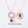 Lover Necklaces I love You in 100 Language Rose gold Pendant Choker Initial Chain Wedding Necklace  Collier Femme 2022 ► Photo 2/6