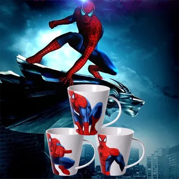 

450ml Disney Spider Man Cartoon Water Cup Coffee Milk Tea Breakfast Ceramic Mug Home Office Collection Cup Festival Gifts