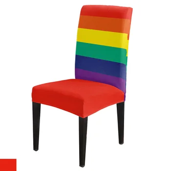 

Stripes Colorful Rainbow Flag Lgbt Dining Chair Cover Spandex Elastic Chair Slipcover Case Stretch for Wedding Hotel Banquet