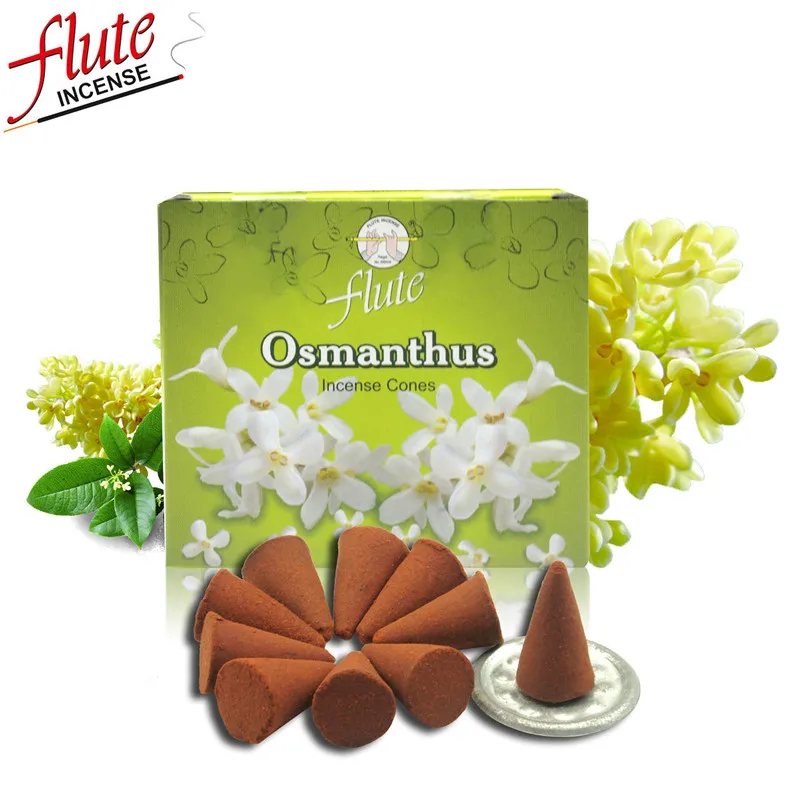 Osmanthus Флейта 10 конусов/коробка многоцветный индийский конус для благовоний ручной работы цветной дым ароматерапия ароматизатор для дома - Аромат: Osmanthus