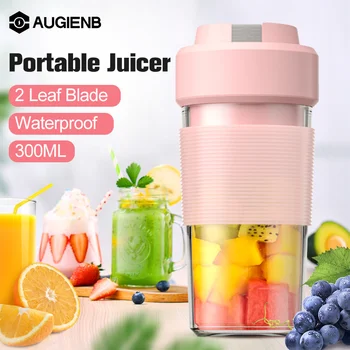 

Electric Portable Juice Blender Mini Handy USB Rechargeable Fruit Mixer Cup Juicer Cup 300ML Body Mini Personal Blender Kitchen