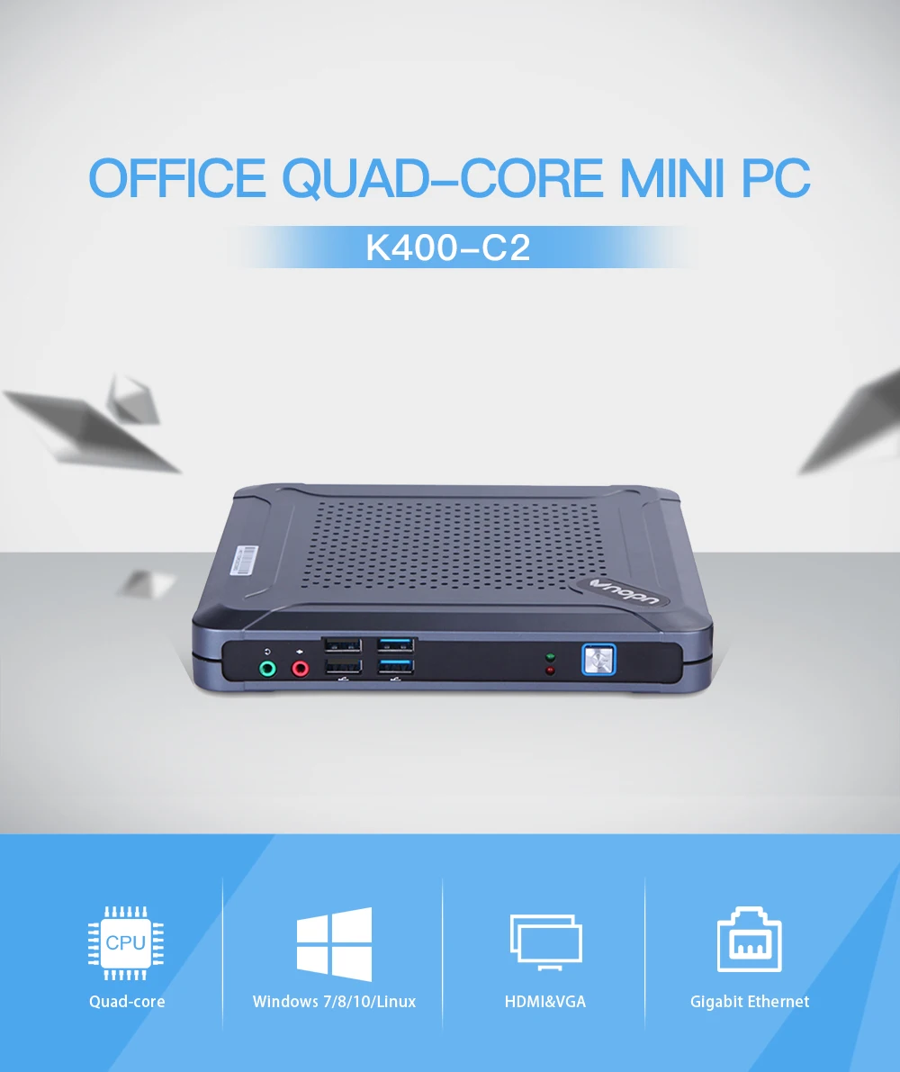 K400-C2L Мини ПК AMD LX-420 четырехъядерный процессор 2.Ghz Windows10 Pro OEM лицензионный игровой компьютер вентилятор Barebone неттопы HDMI VGA WiFi 8G 256G