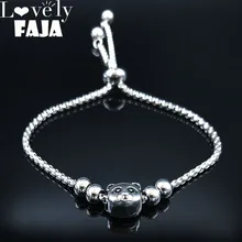 Модные браслеты из нержавеющей стали с медведем, женские серебряные цветные браслеты, браслеты, ювелирные изделия bisuteria acero inoxidable B18528