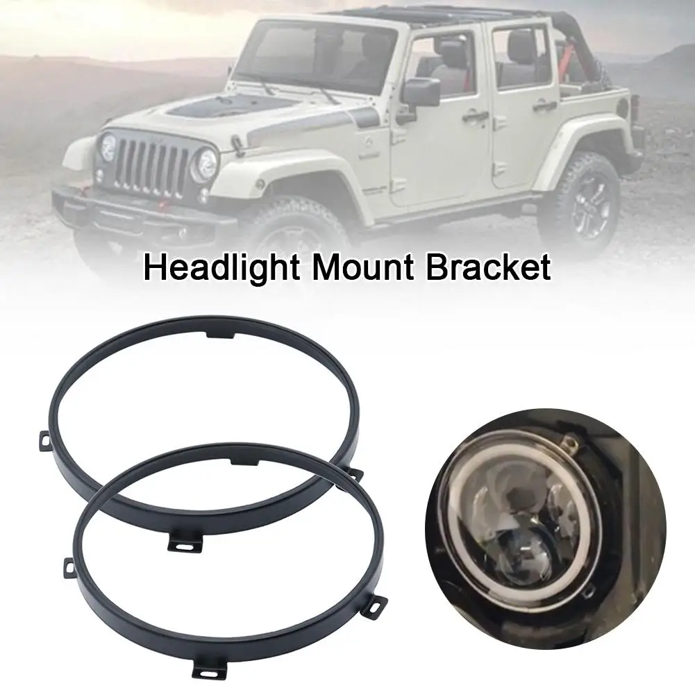 2PC Headlight Bracket For Jeep Wrangler Modified LED Headlights Fixed Light Frame Mount Bracket 7IN