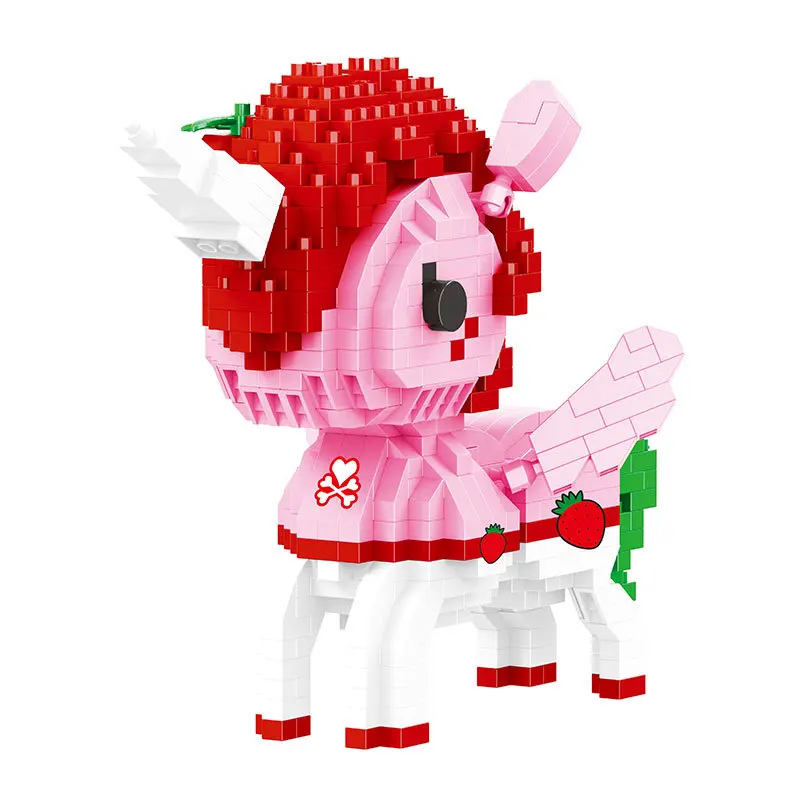 

Mini Unicorn with wing Balody Block Set Cartoon Animal Model Brick Kids Educational DIY Building Toy