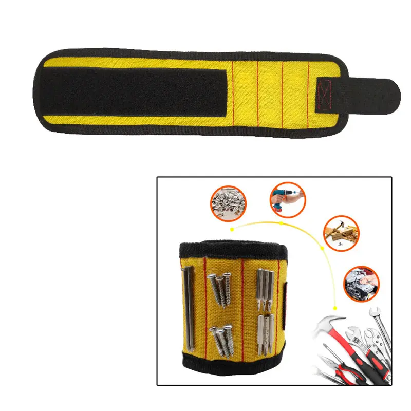 3 magnets yellow Магнитный Набор портативный инструмент для хранения браслет магнитный браслет инструмент 3/5 магниты саморезы сверла сумка для электрика - Цвет: 3 magnets yellow