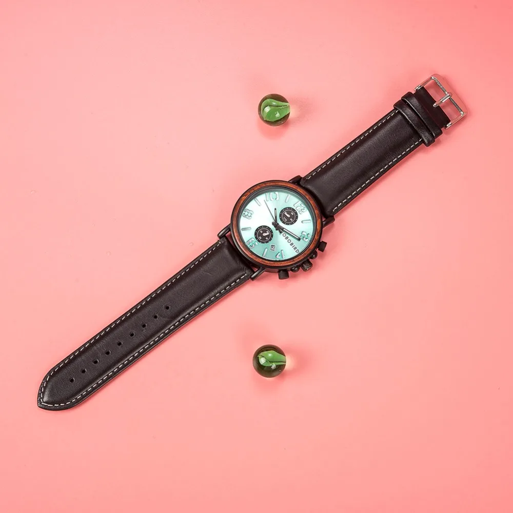 Reloj hombre BOBO BIRD водонепроницаемые часы для мужчин Топ роскошные стильные светящиеся часы Отображение даты деревянные часы для мужчин OEM Прямая поставка