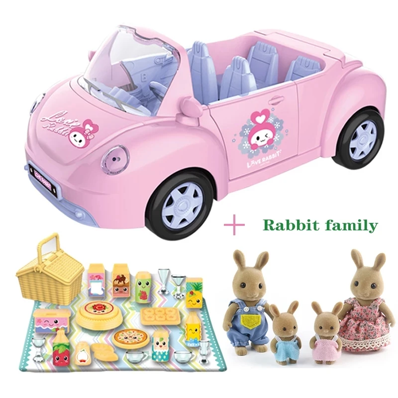House-Toy Doll Figure Forest Little-Girl Rabbit Family Cartoon Simulation-Play Anime