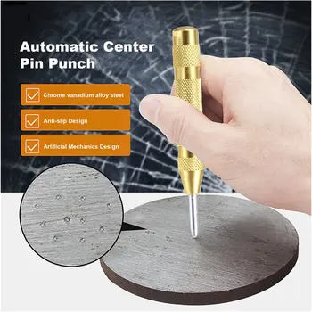 

5'' Automatic Center Pin Punch Strike Spring Loaded Center Punch Marking Starting Holes Tool Impact Hole Breaker