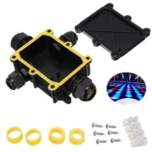 IP68 4 способ черный водонепроницаемый распределительная коробка пластиковая наружная Электрический кабель разъем защиты распределительная коробка чехол G713