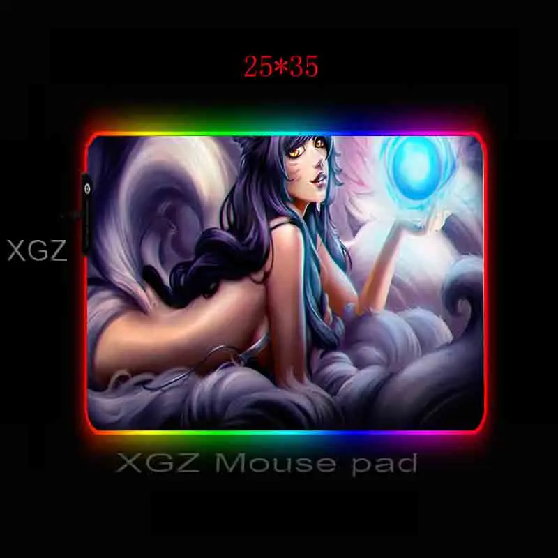 XGZ Anime Custom Large RGB Mouse Pad Black Locking Edge Sexy Backless Girl Office Computer Desk  Rubber Non-slip