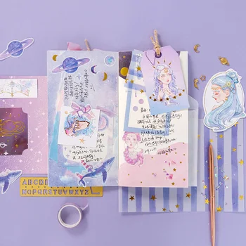 

Material Bag Art Office Envelope Gift For You Calendar Sticker Set Memo Tape Decorative Label Planner DIY Scrapbook
