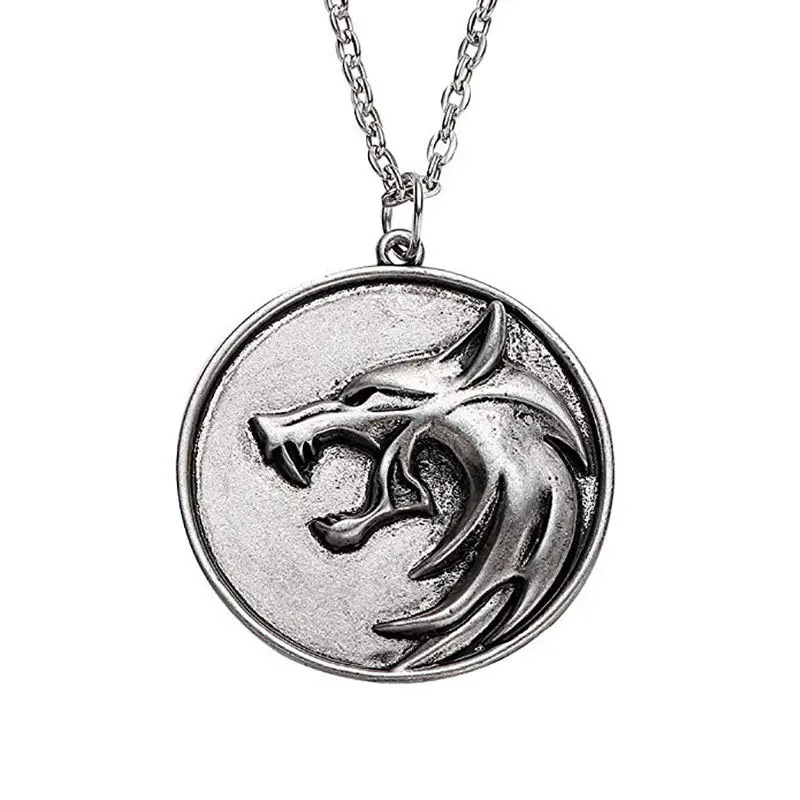 Wolf Head Necklace Demon Hunter Pendant Witcher Wizard Medal New Mens and Womens Jewelry | Украшения и аксессуары
