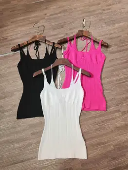 

2020ss new women summer knitted vest tank tops high quality casual female vest tops 3 color ddxgz2