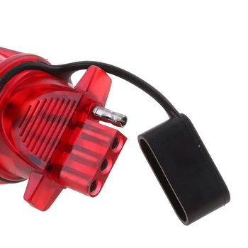 

7 Way Round To 4 Pin Flat Trailer Wire Light Power Adapter Plug with Dust Cap